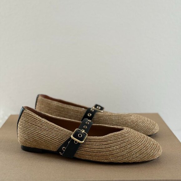 Madewell The Remy Mary Jane Flat in Natural Multi, Size 6.5 - Picture 3 of 10
